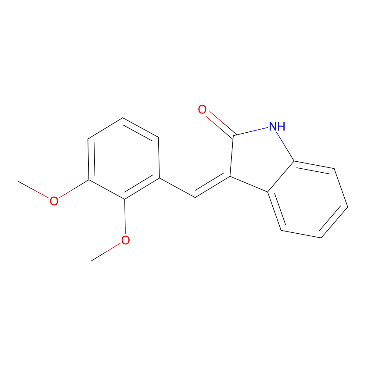 3-(2,3-Dimethoxybenzylidene)indolin-2-one molecular structure, CAS 186610-99-1