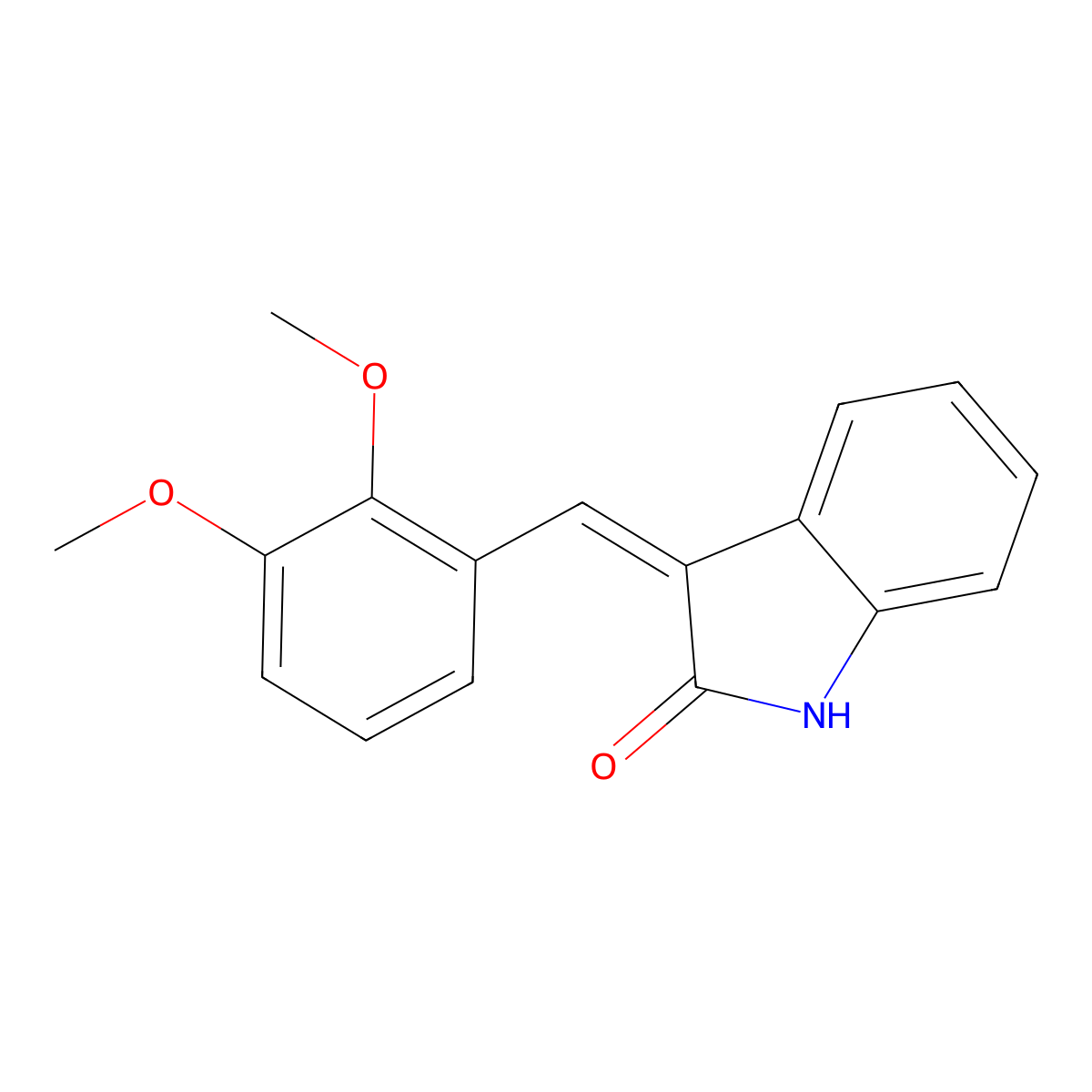 3-(2,3-Dimethoxybenzylidene)indolin-2-one molecular structure, CAS 186610-99-1