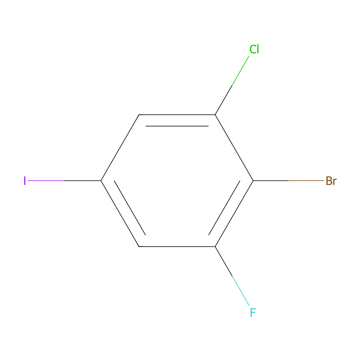 4-Bromo-3-chloro-5-fluoroiodobenzene molecular structure, CAS 1866104-25-7
