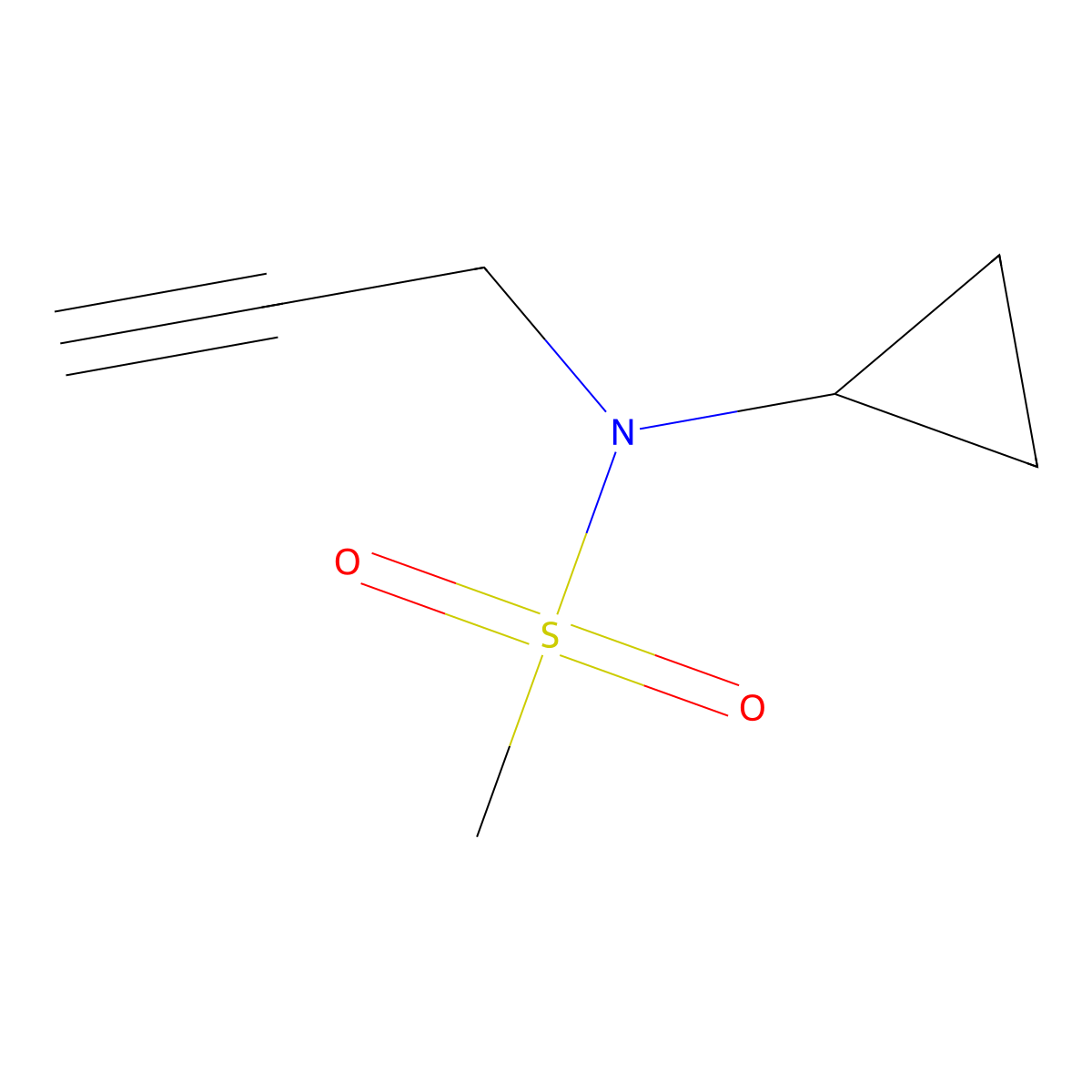 N-Cyclopropyl-N-2-propyn-1-ylmethanesulfonamide molecular structure, CAS 1866109-70-7