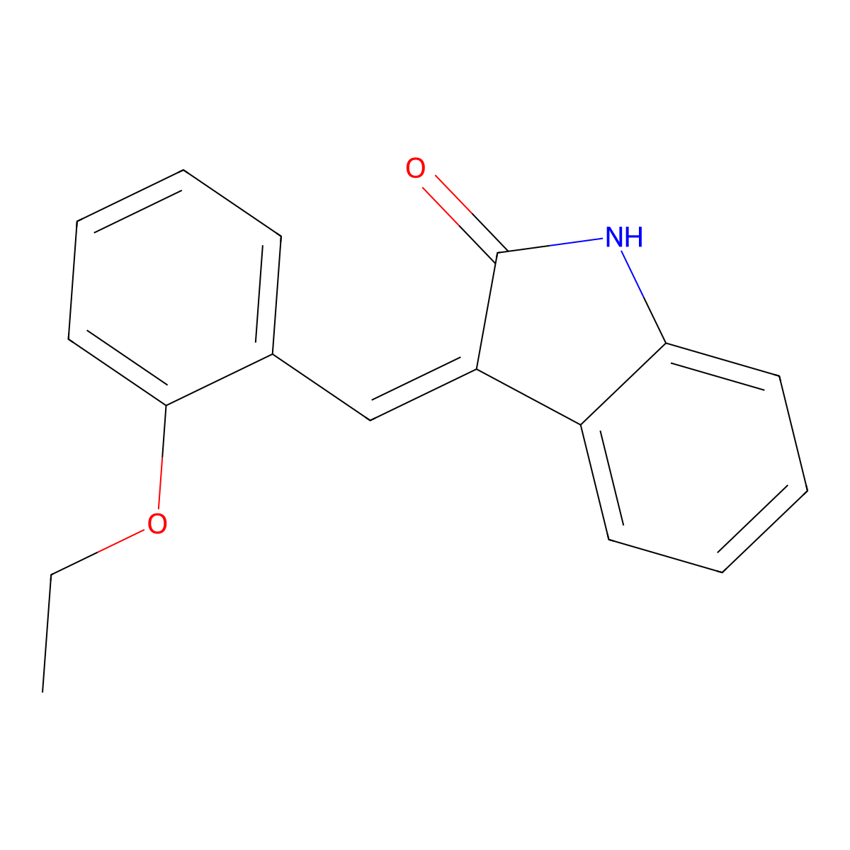 3-[(2-ethoxyphenyl)methylidene]-1H-indol-2-one molecular structure, CAS 186611-11-0