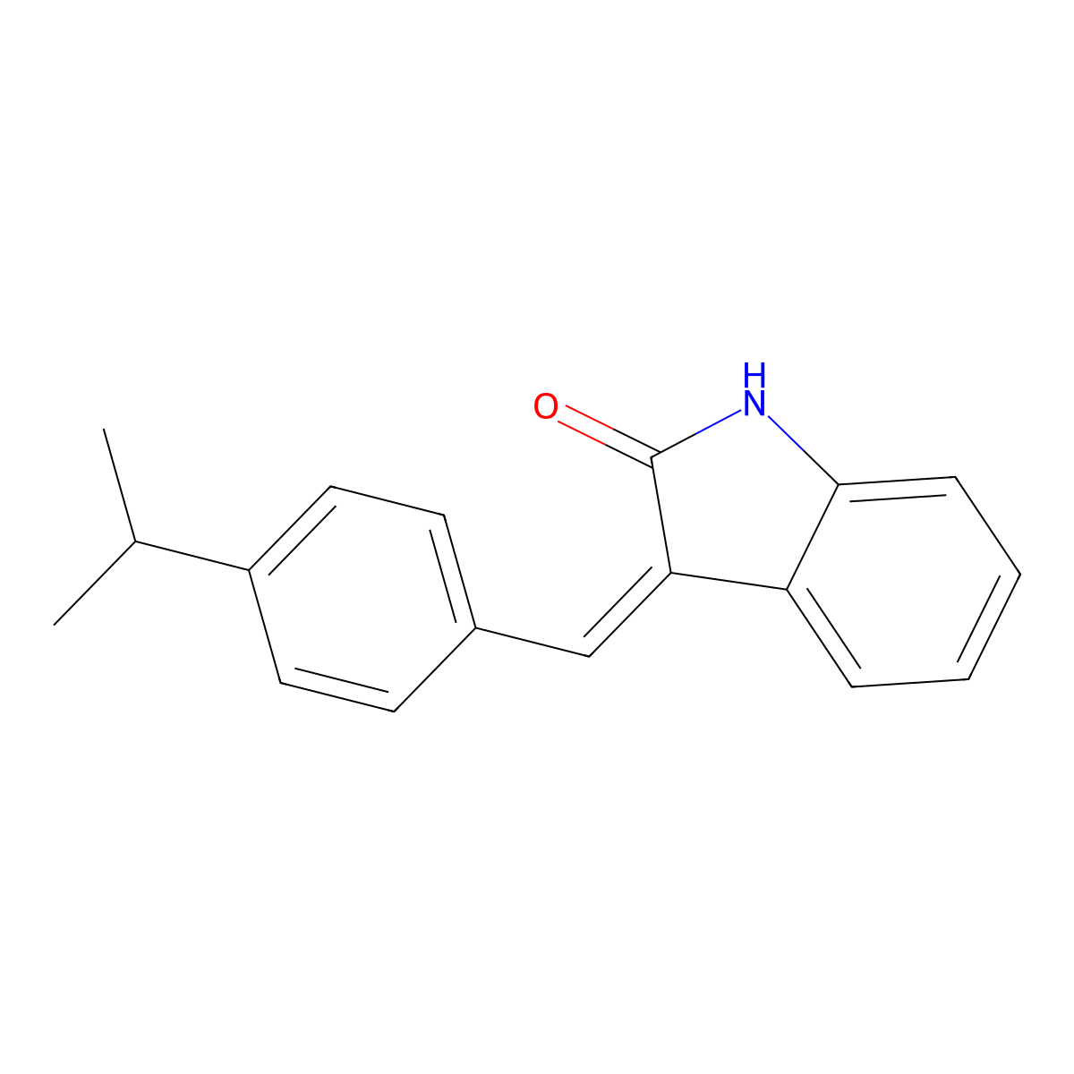 3-(4-Isopropylbenzylidenyl)indolin-2-one molecular structure, CAS 186611-55-2