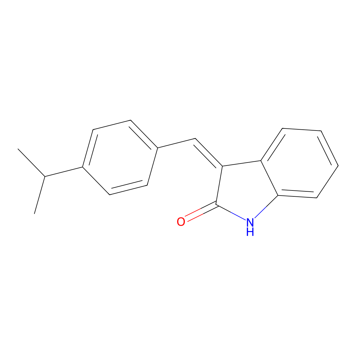3-(4-Isopropylbenzylidenyl)indolin-2-one molecular structure, CAS 186611-55-2