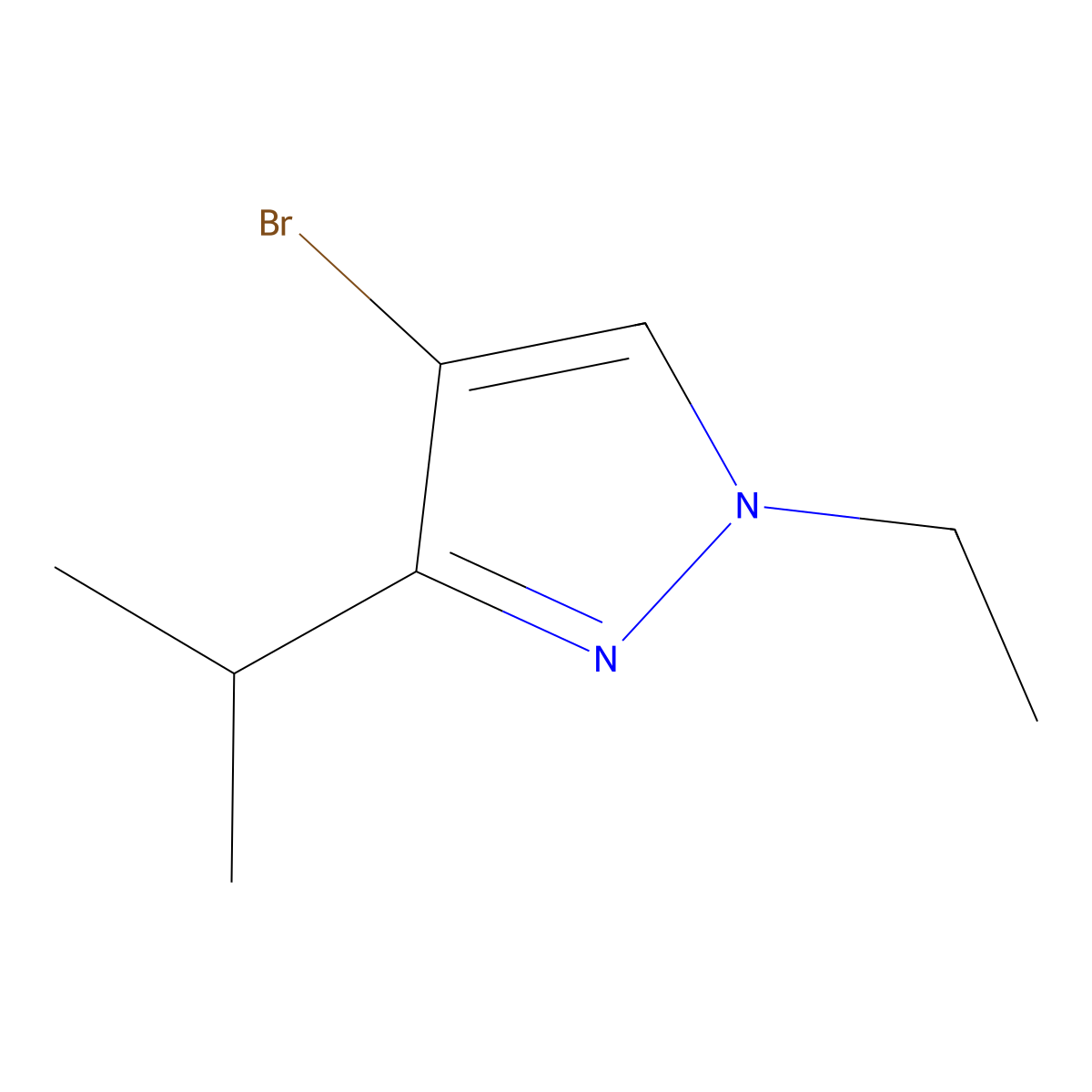 4-Bromo-1-ethyl-3-isopropyl-1H-pyrazole molecular structure, CAS 1866119-10-9