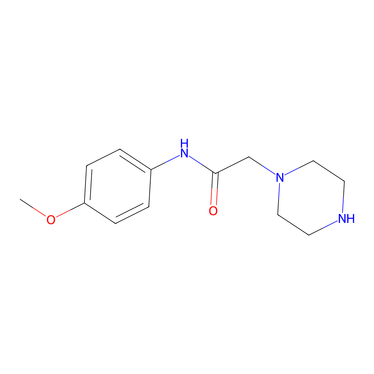 N-(4-methoxyphenyl)-2-(piperazin-1-yl)acetamide molecular structure, CAS 186612-15-7