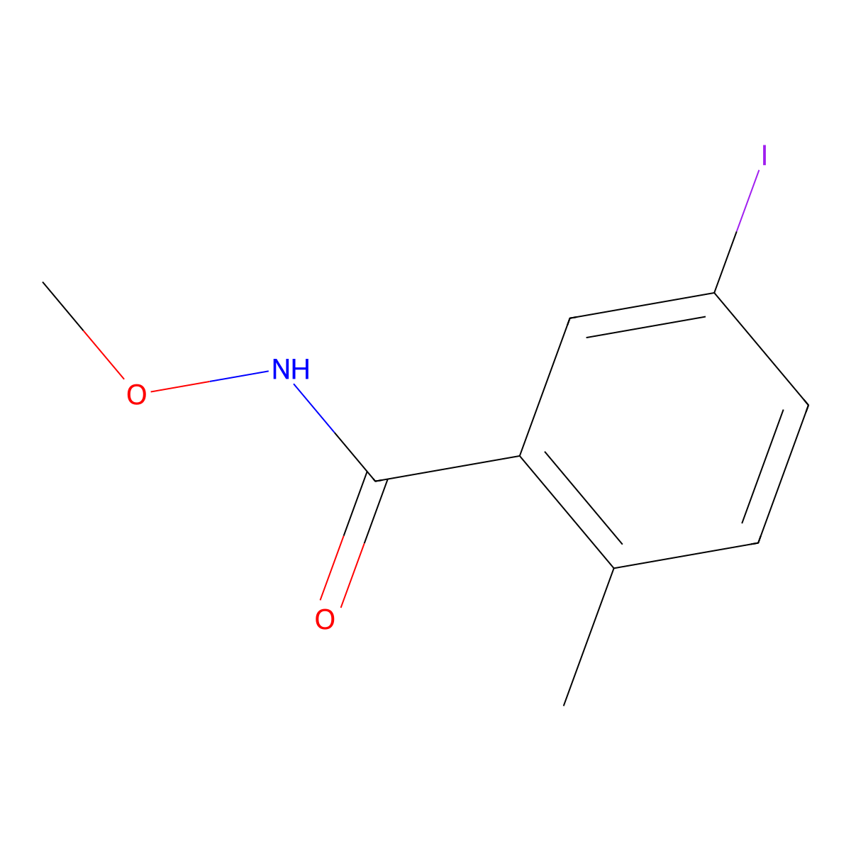 5-iodo-N-methoxy-2-methylbenzamide molecular structure, CAS 1866120-55-9