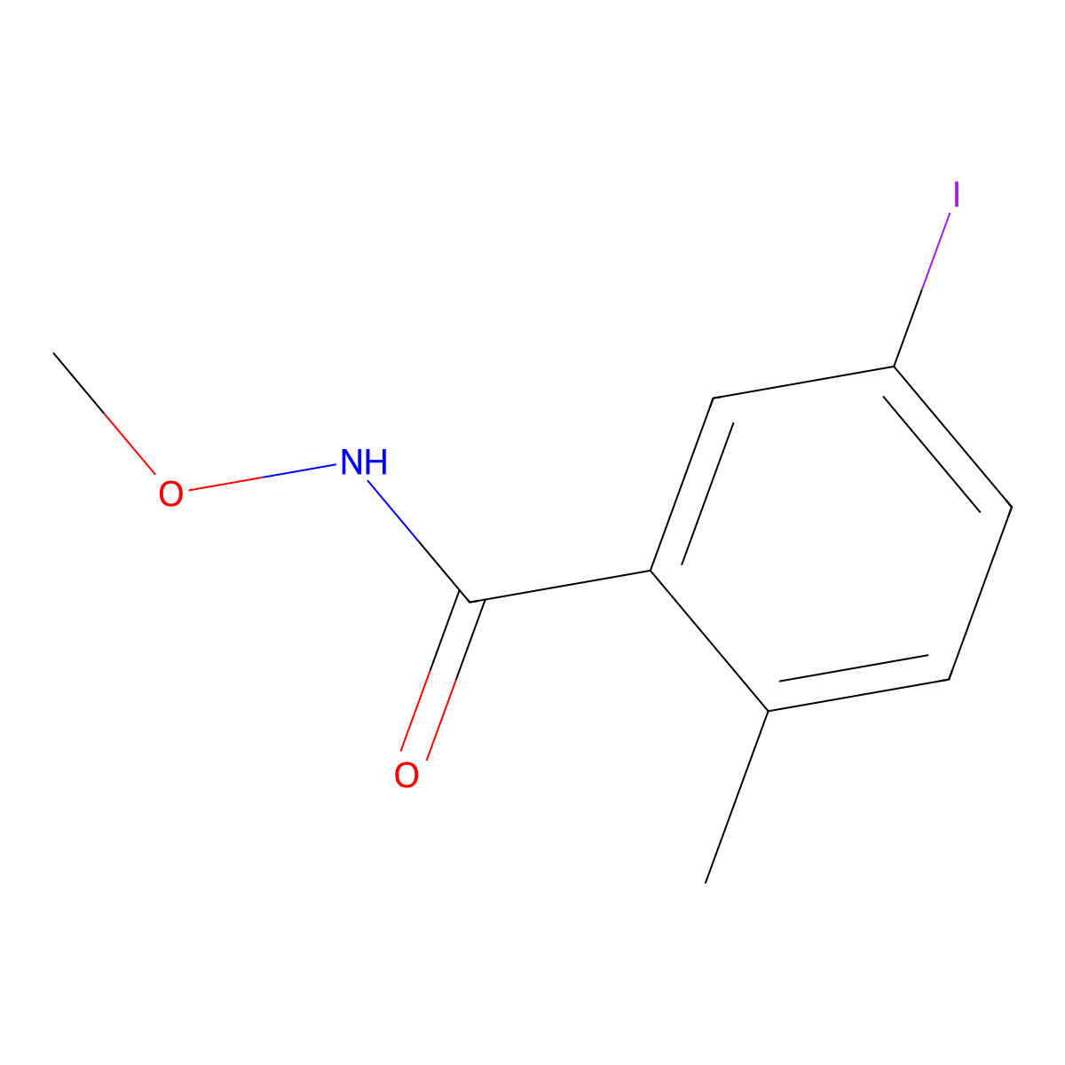 5-iodo-N-methoxy-2-methylbenzamide molecular structure, CAS 1866120-55-9