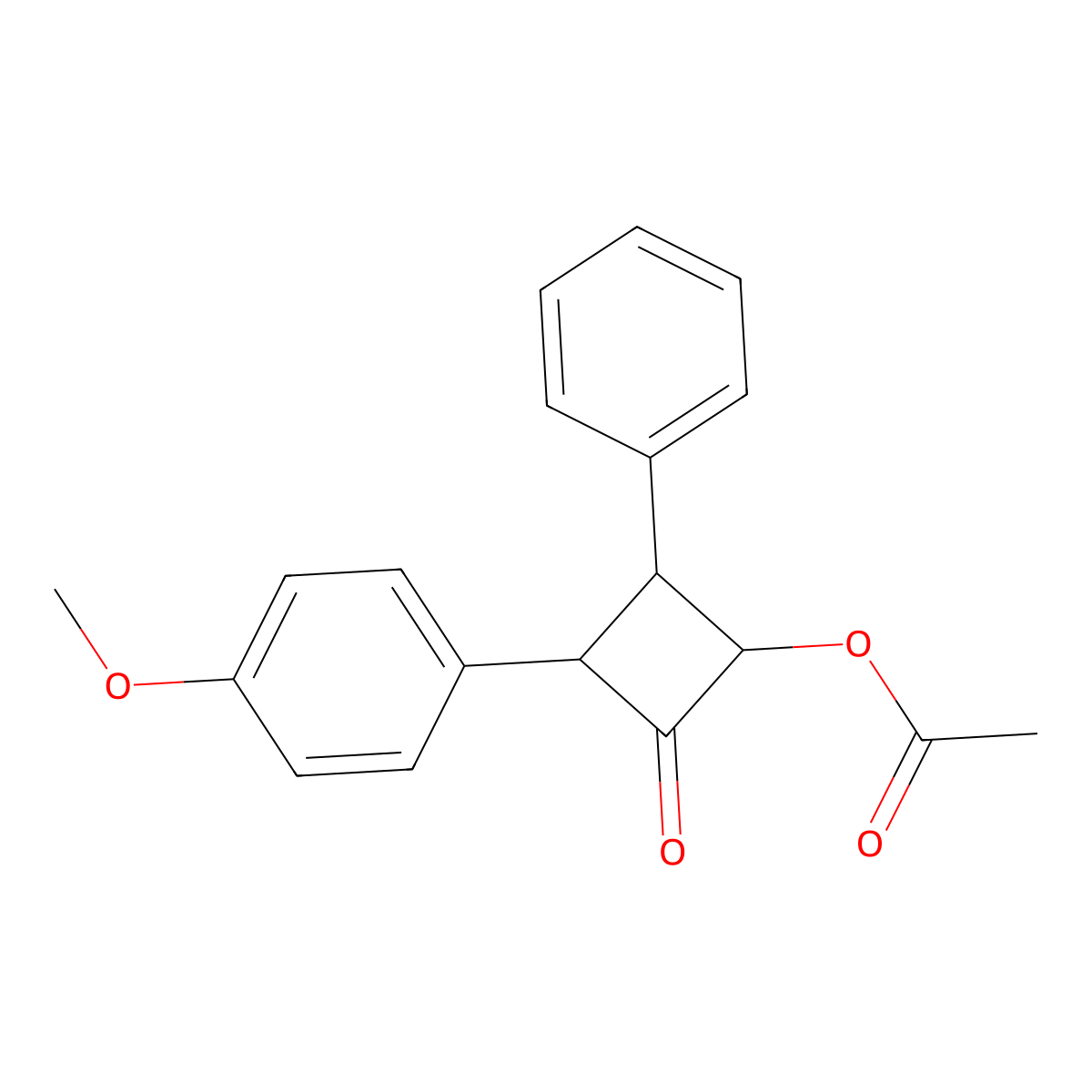 3-(4-Methoxyphenyl)-2-oxo-4-phenylcyclobutyl acetate molecular structure, CAS 186613-02-5