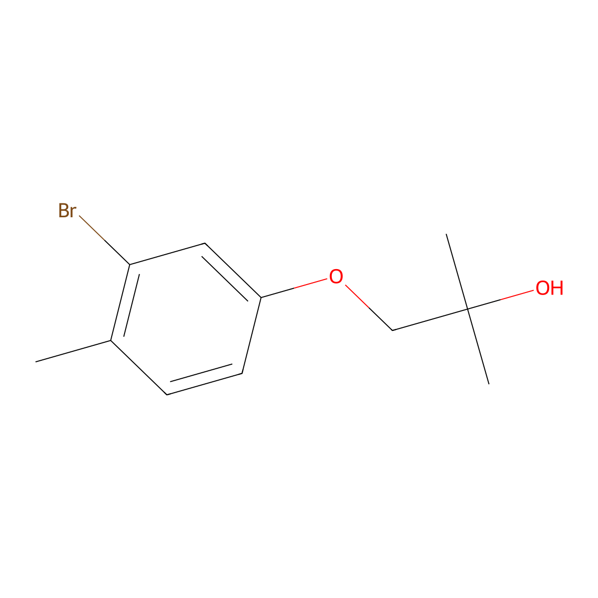 1-(3-Bromo-4-methylphenoxy)-2-methylpropan-2-ol molecular structure, CAS 1866133-18-7