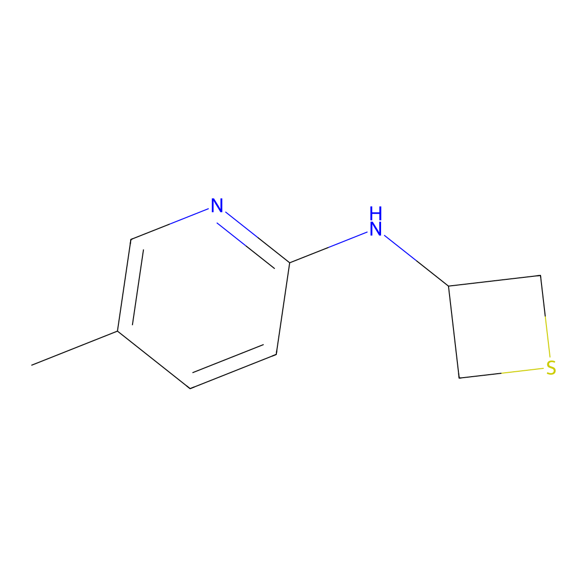 5-Methyl-N-(thietan-3-yl)pyridin-2-amine molecular structure, CAS 1866136-49-3
