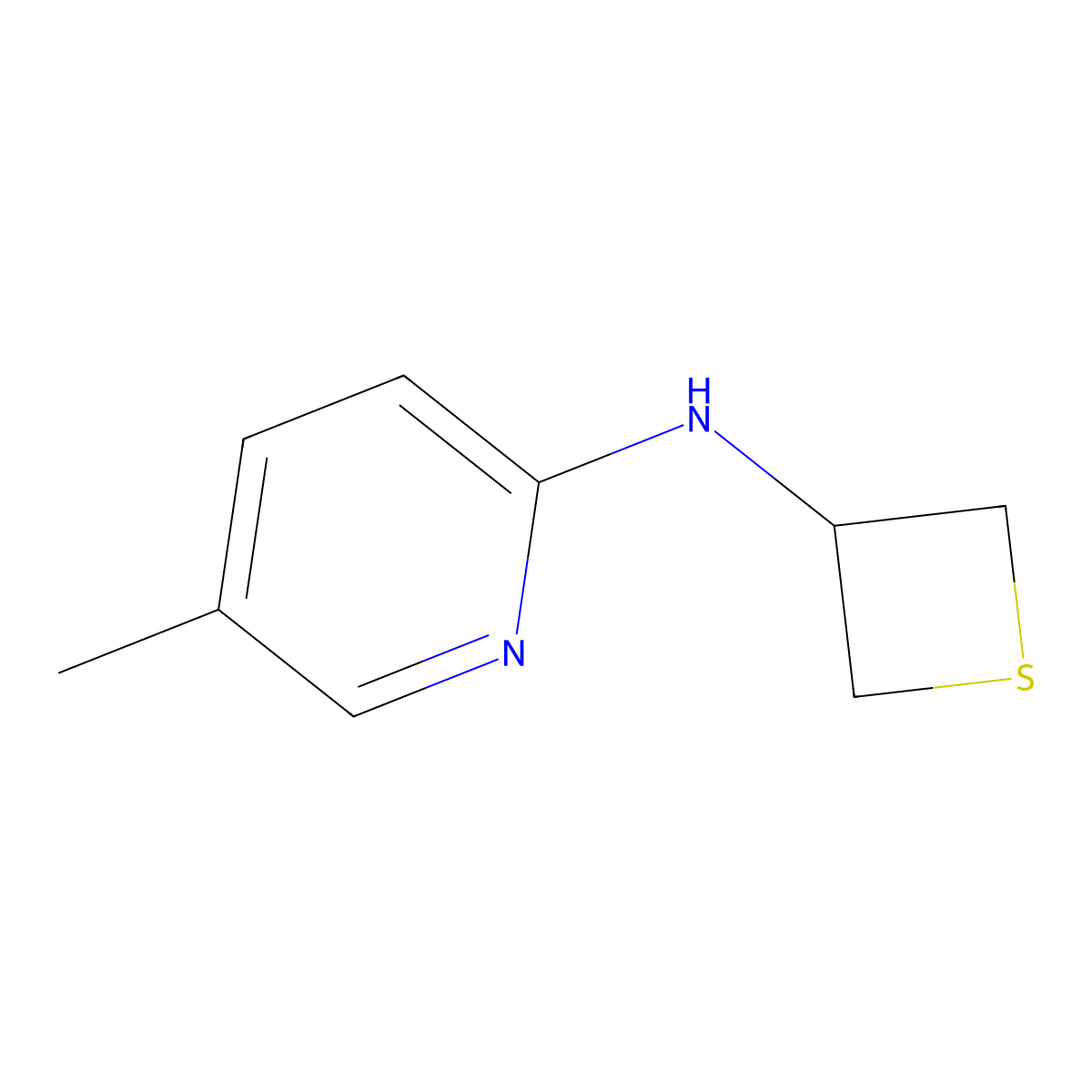 5-Methyl-N-(thietan-3-yl)pyridin-2-amine molecular structure, CAS 1866136-49-3