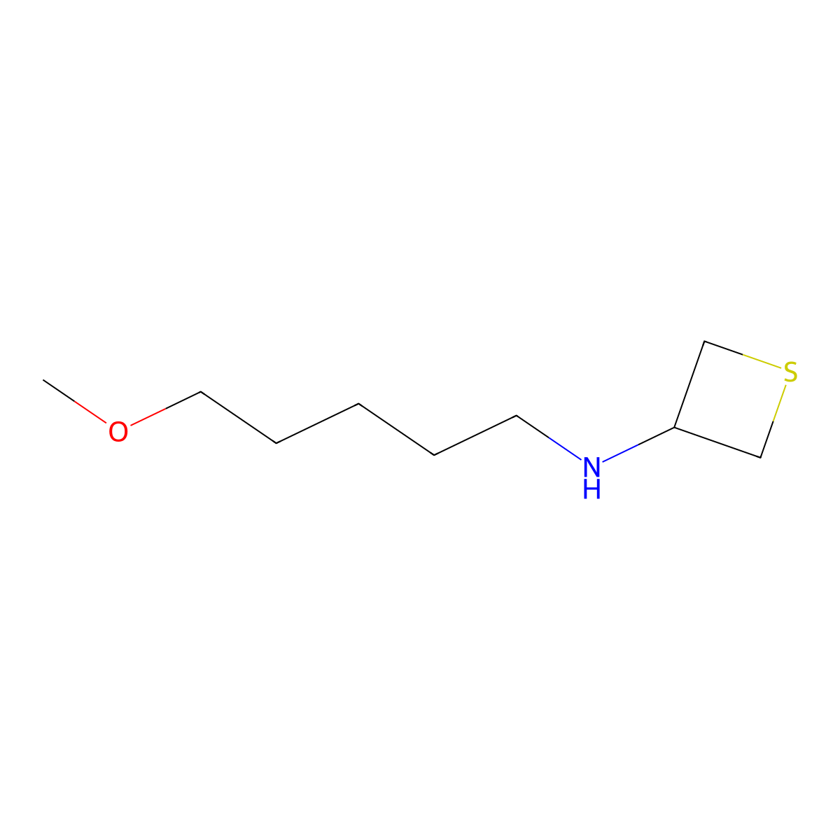 N-(5-Methoxypentyl)thietan-3-amine molecular structure, CAS 1866140-71-7