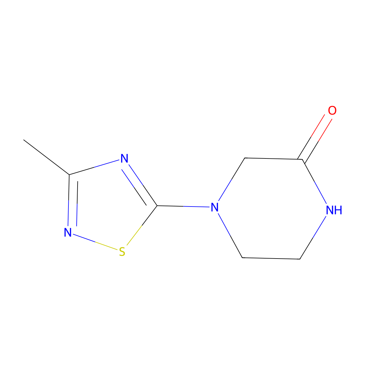 4-(3-Methyl-1,2,4-thiadiazol-5-yl)piperazin-2-one molecular structure, CAS 1866146-13-5