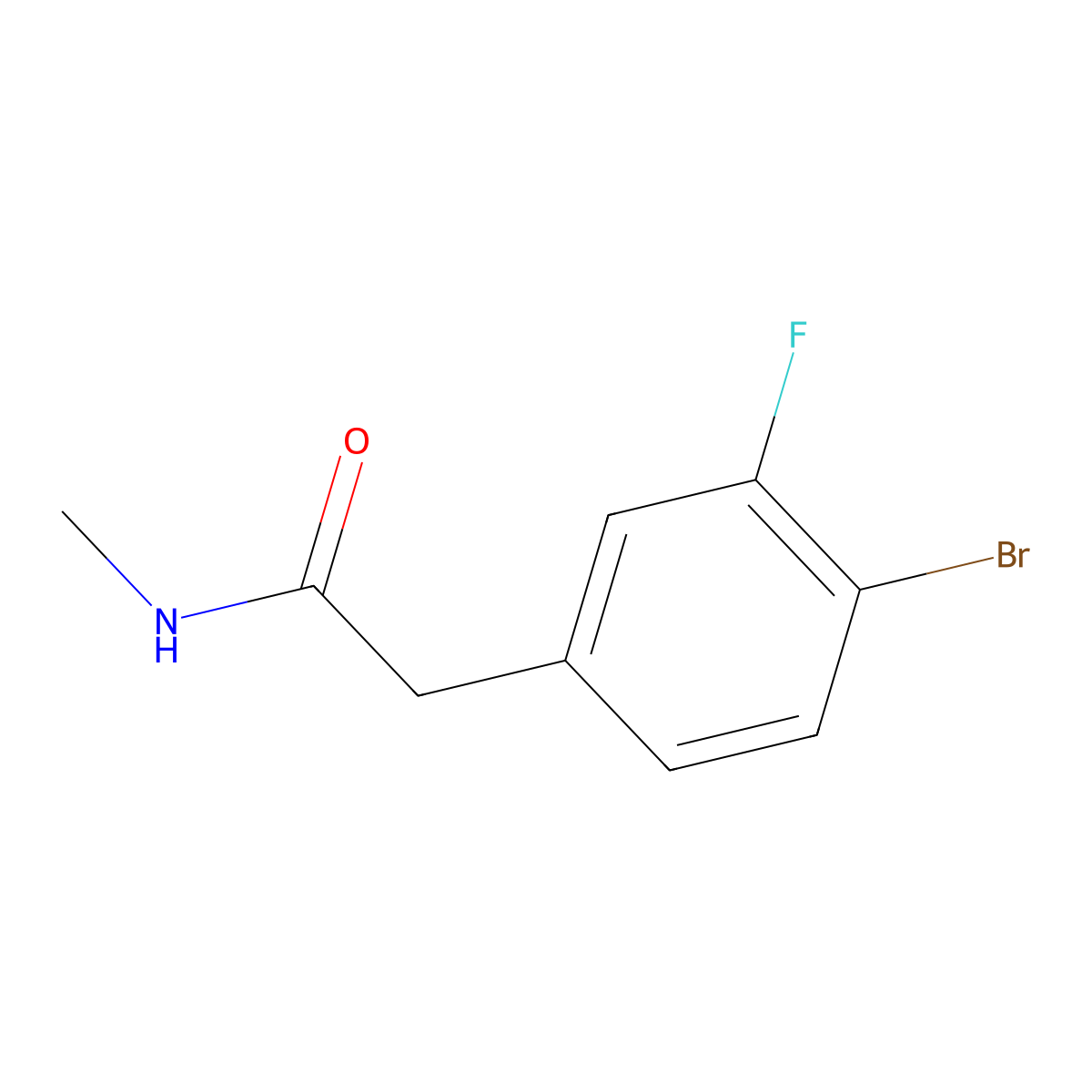 2-(4-Bromo-3-fluorophenyl)-N-methylacetamide molecular structure, CAS 1866159-48-9