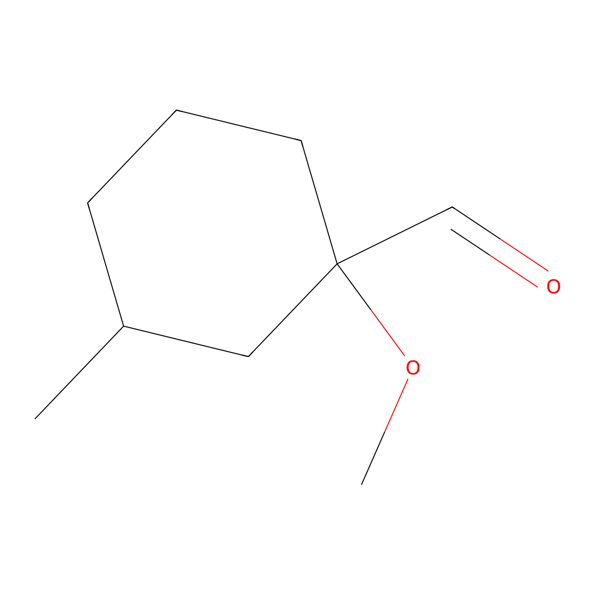 1-Methoxy-3-methylcyclohexane-1-carbaldehyde molecular structure, CAS 1866181-11-4