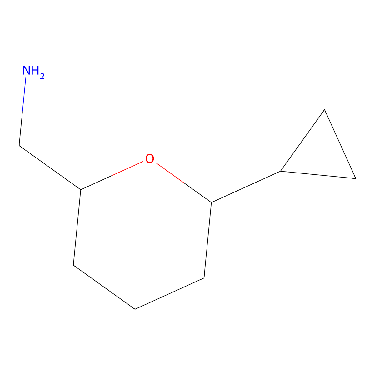 (6-Cyclopropyloxan-2-yl)methanamine molecular structure, CAS 1866189-51-6
