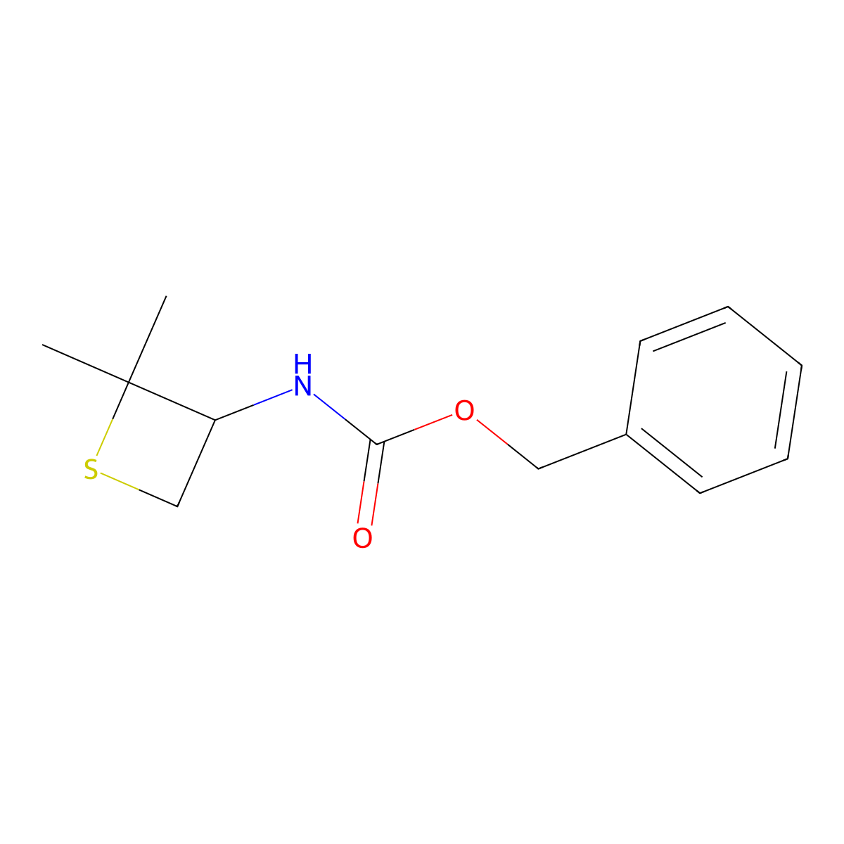 benzyl N-(2,2-dimethylthietan-3-yl)carbamate molecular structure, CAS 1866247-99-5