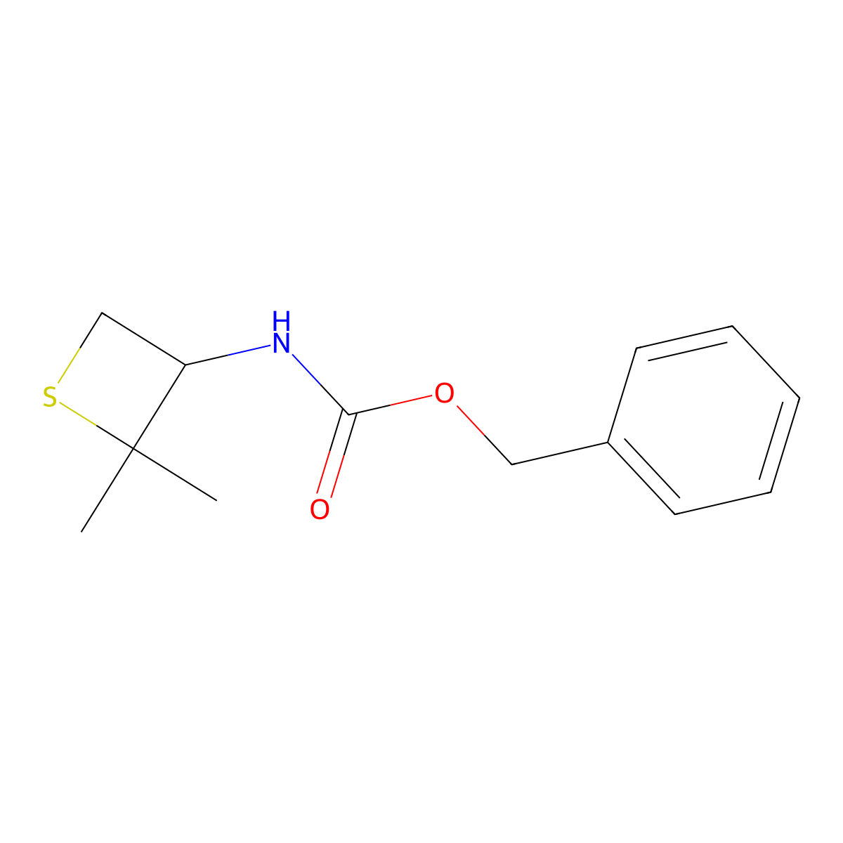 benzyl N-(2,2-dimethylthietan-3-yl)carbamate molecular structure, CAS 1866247-99-5