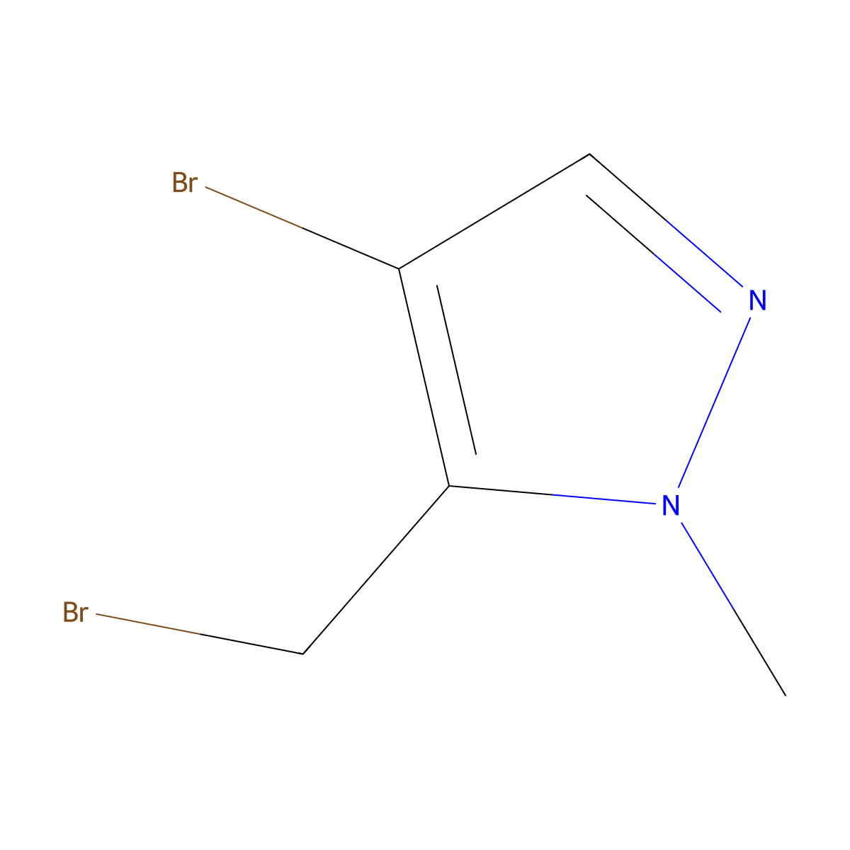 4-Bromo-5-(bromomethyl)-1-methyl-1H-pyrazole molecular structure, CAS 1866258-63-0