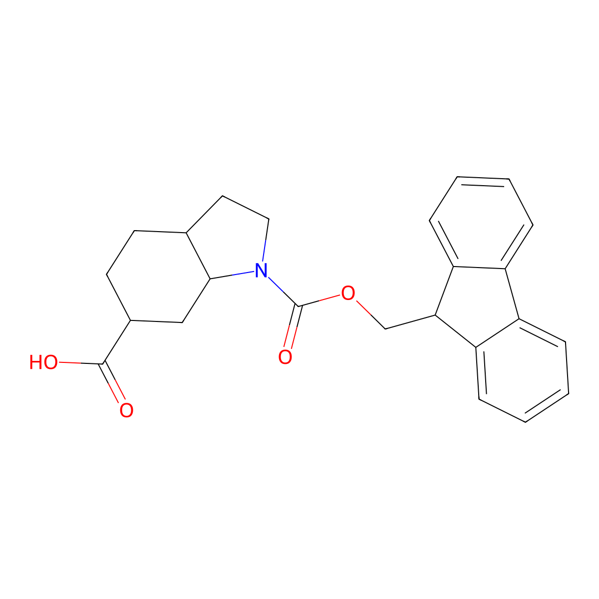 1-(9H-Fluoren-9-ylmethoxycarbonyl)-2,3,3a,4,5,6,7,7a-octahydroindole-6-carboxylic acid molecular structure, CAS 1866262-94-3