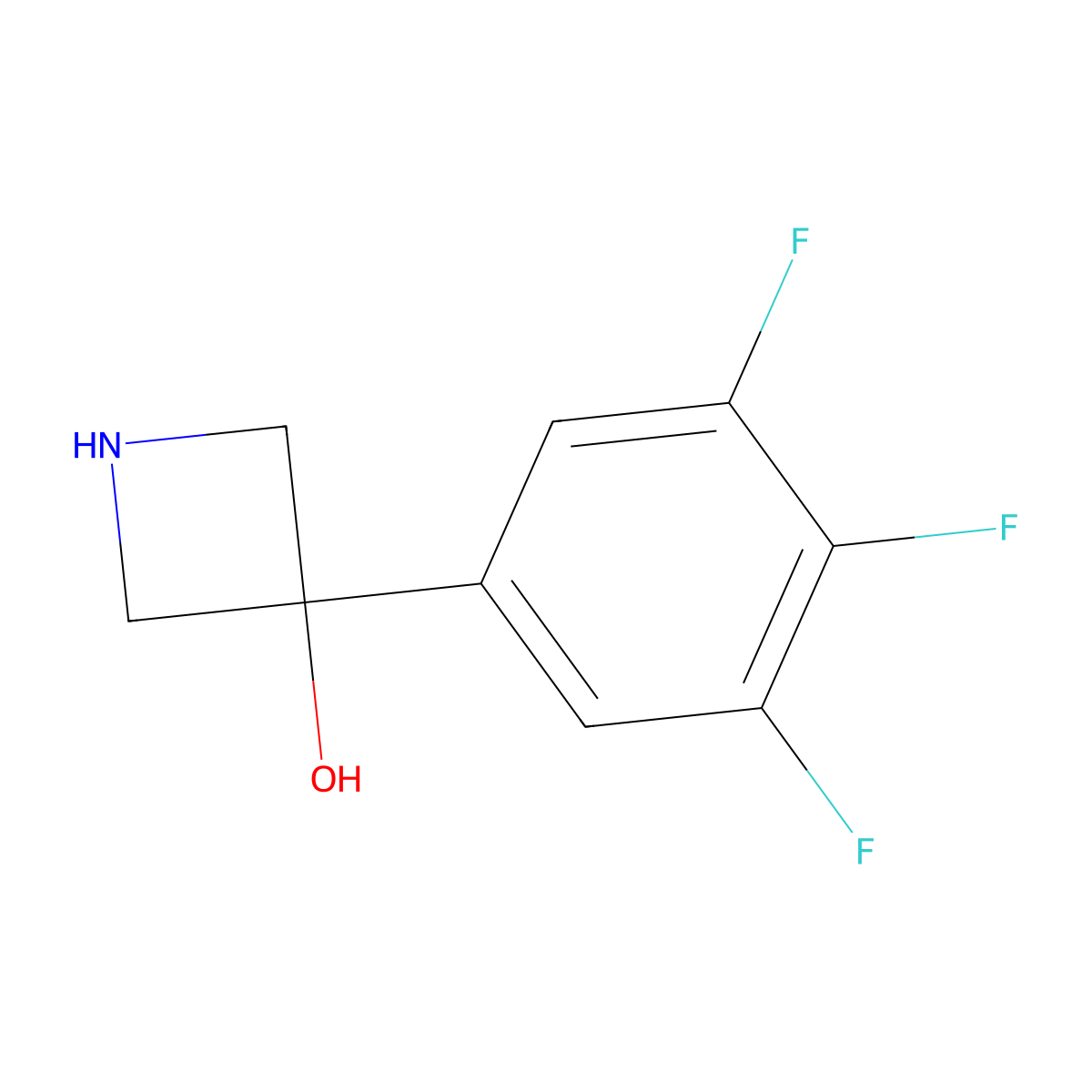 3-(3,4,5-Trifluorophenyl)azetidin-3-ol molecular structure, CAS 1866266-39-8