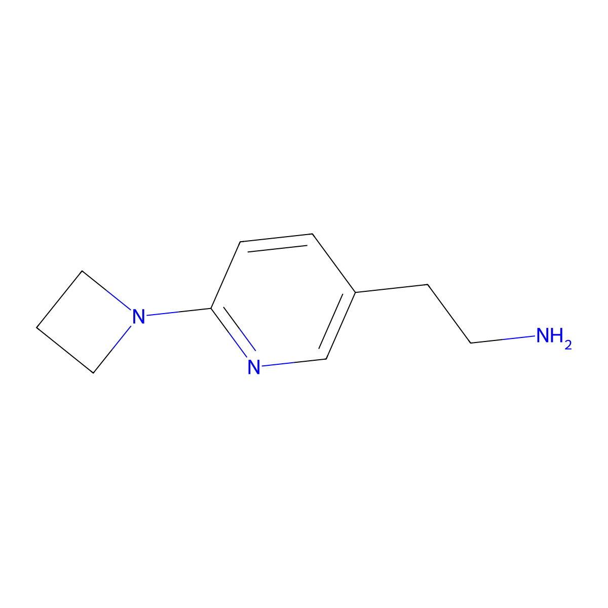 2-(6-(Azetidin-1-yl)pyridin-3-yl)ethan-1-amine molecular structure, CAS 1866279-07-3