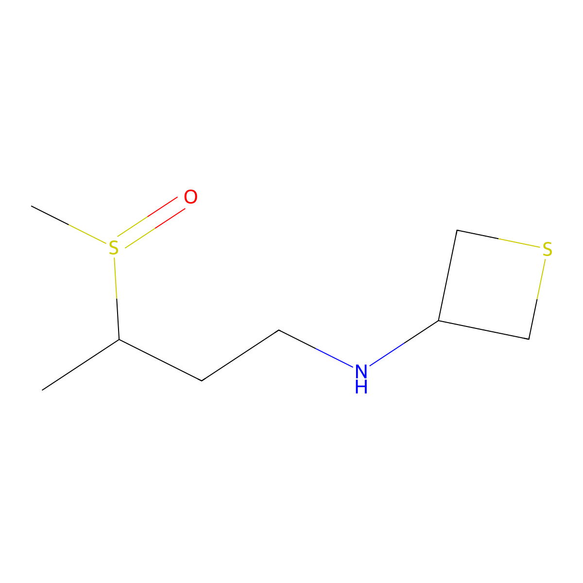 N-(3-(Methylsulfinyl)butyl)thietan-3-amine molecular structure, CAS 1866280-34-3