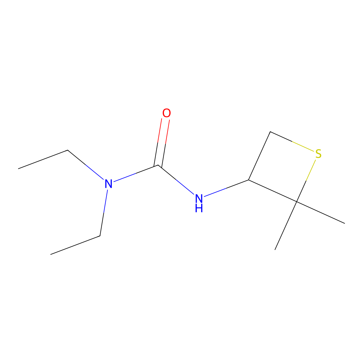 3-(2,2-Dimethylthietan-3-yl)-1,1-diethylurea molecular structure, CAS 1866281-59-5