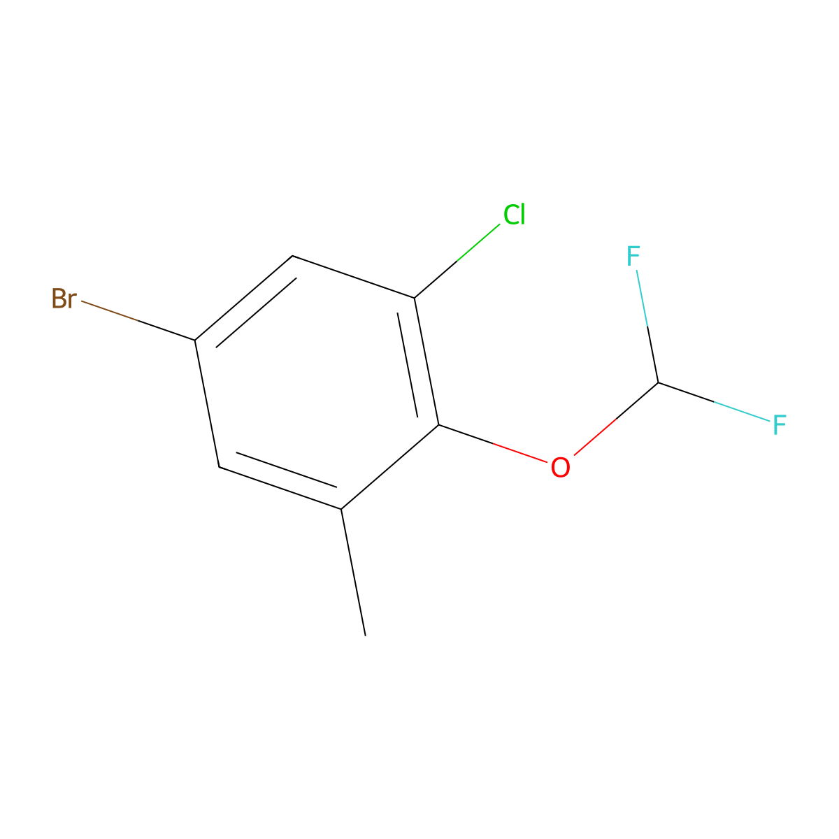 5-Bromo-1-chloro-2-(difluoromethoxy)-3-methylbenzene molecular structure, CAS 1866282-49-6
