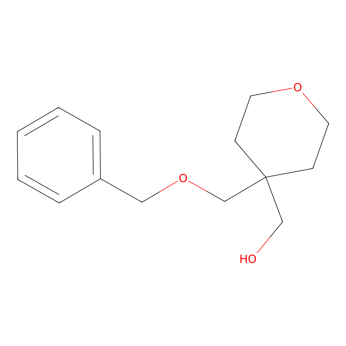 (4-((Benzyloxy)methyl)tetrahydro-2H-pyran-4-YL)methanol molecular structure, CAS 1866294-86-1