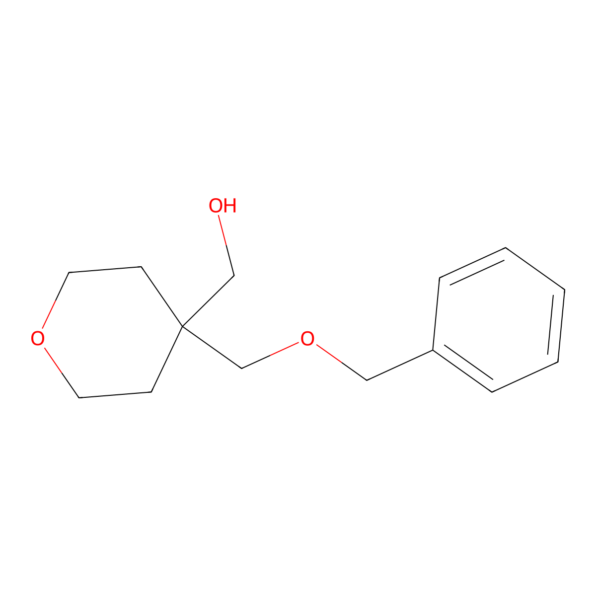 (4-((Benzyloxy)methyl)tetrahydro-2H-pyran-4-YL)methanol molecular structure, CAS 1866294-86-1