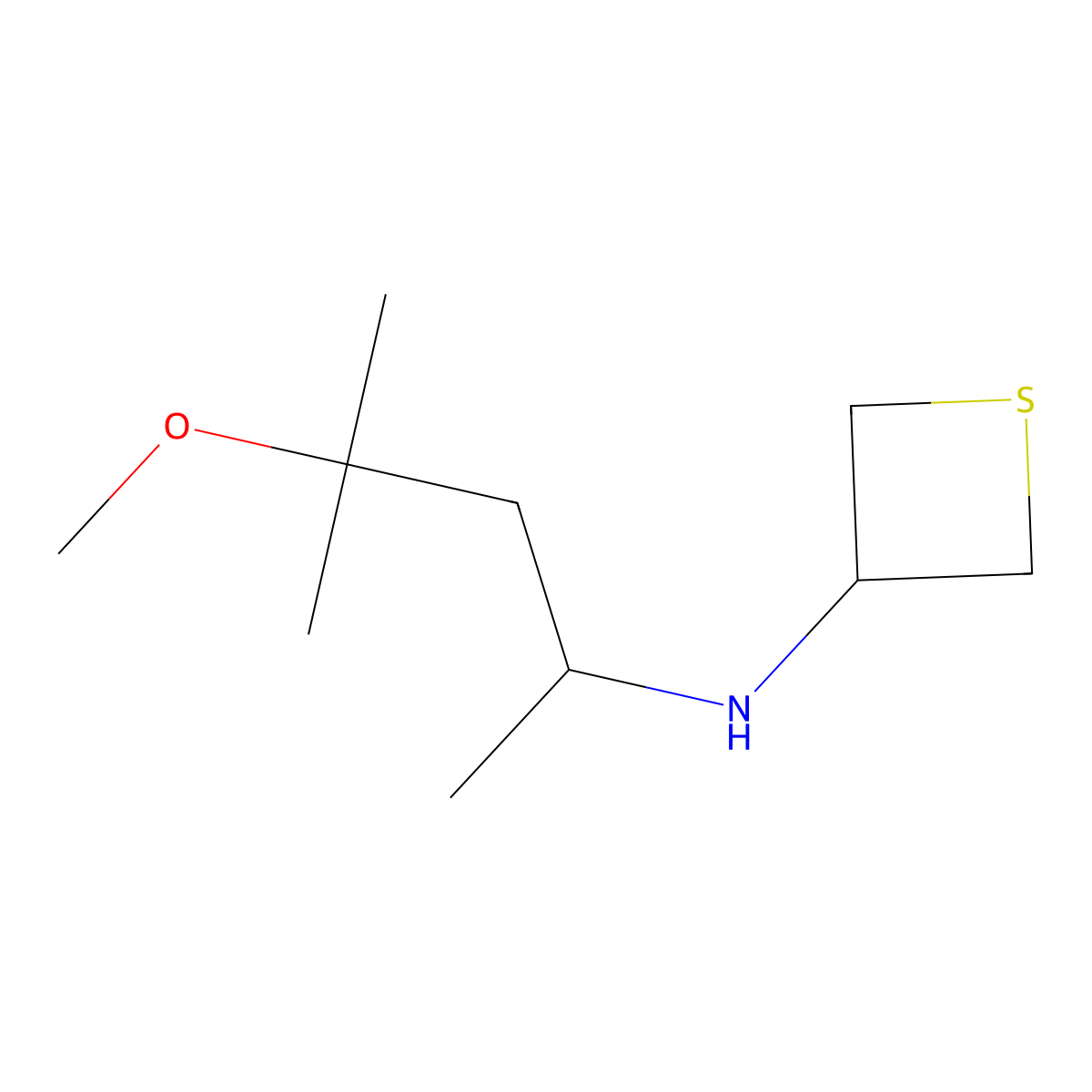 N-(4-Methoxy-4-methylpentan-2-yl)thietan-3-amine molecular structure, CAS 1866311-79-6