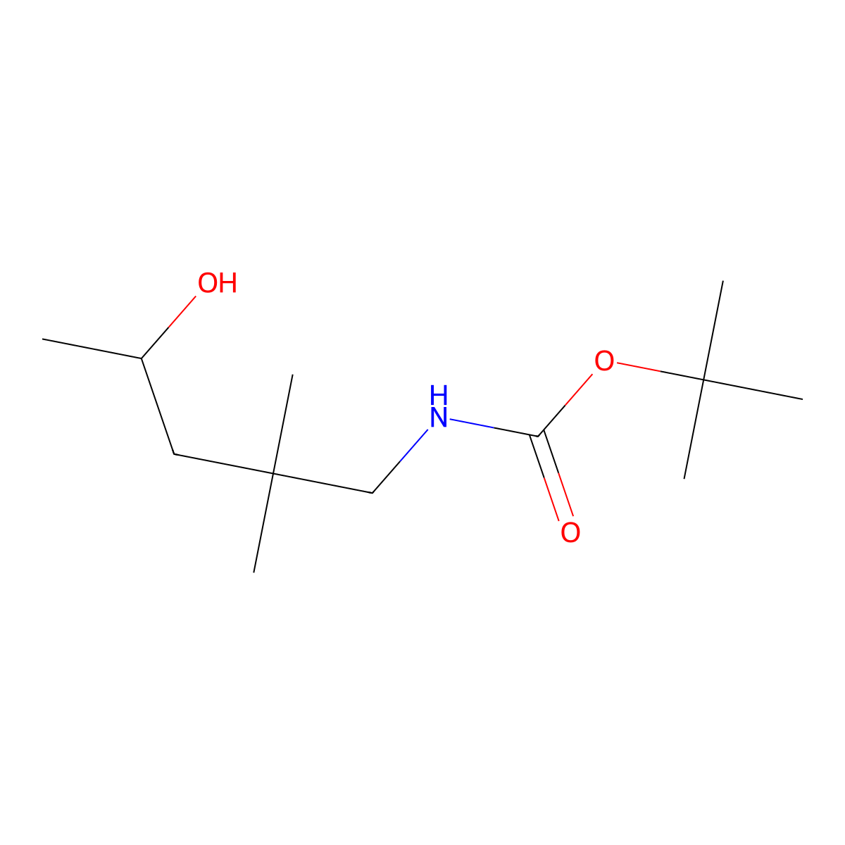 tert-butyl N-(4-hydroxy-2,2-dimethylpentyl)carbamate molecular structure, CAS 1866325-34-9