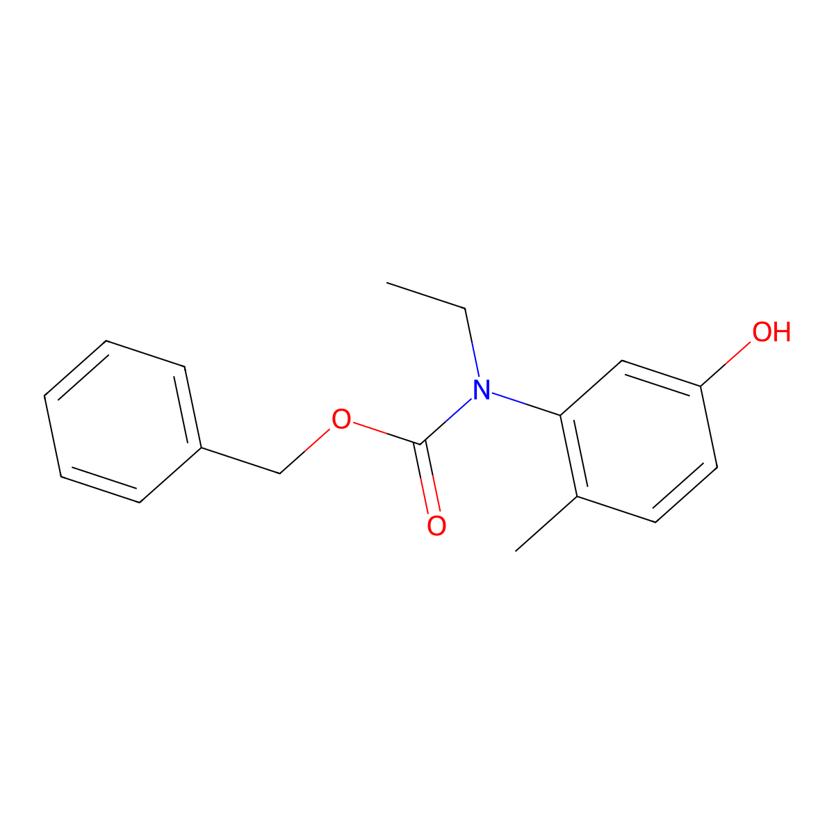 benzyl N-ethyl-N-(5-hydroxy-2-methylphenyl)carbamate molecular structure, CAS 1866349-47-4
