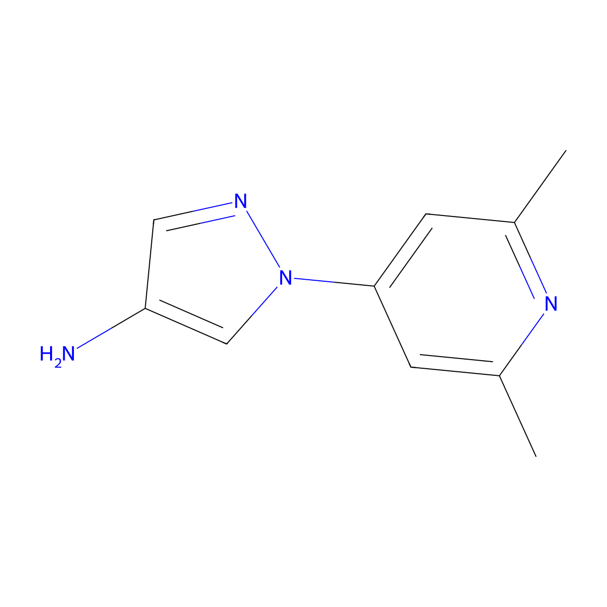 1-(2,6-dimethylpyridin-4-yl)-1H-pyrazol-4-amine molecular structure, CAS 1866374-16-4