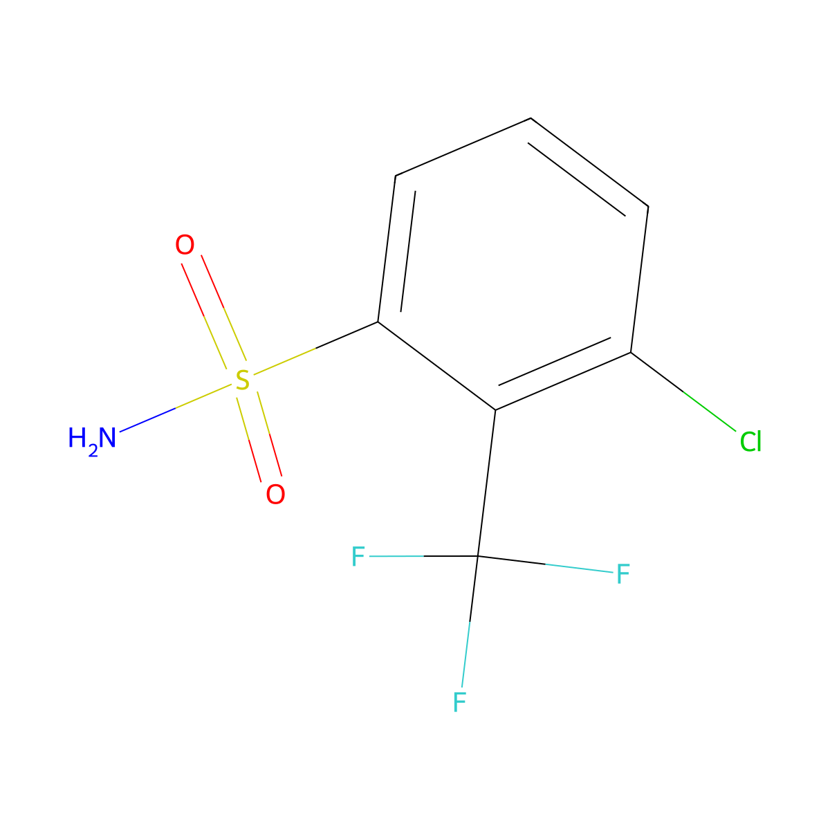 3-Chloro-2-(trifluoromethyl)benzenesulfonamide molecular structure, CAS 1866383-51-8