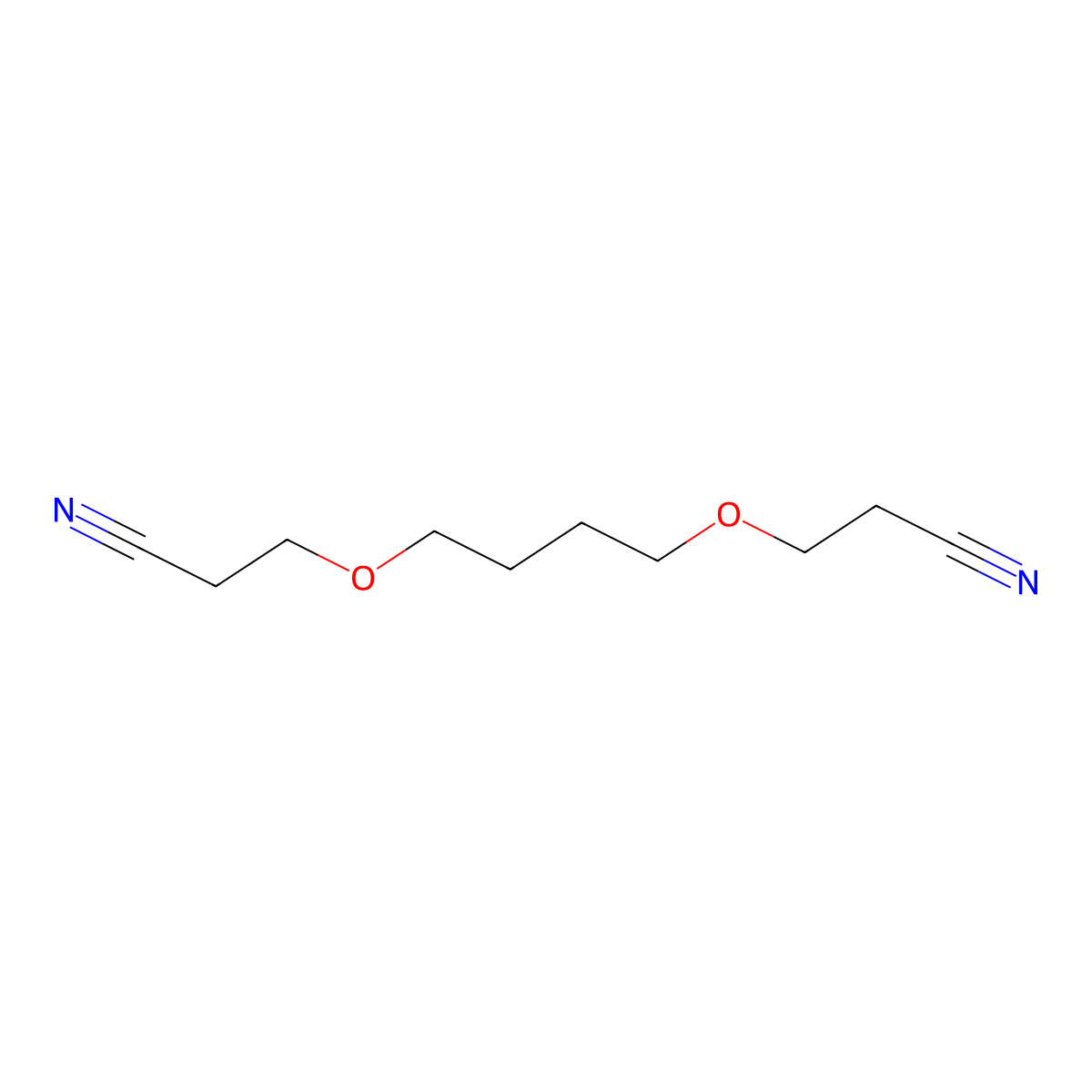 3,3'-(Butane-1,4-diylbis(oxy))bispropiononitrile molecular structure, CAS 18664-94-3