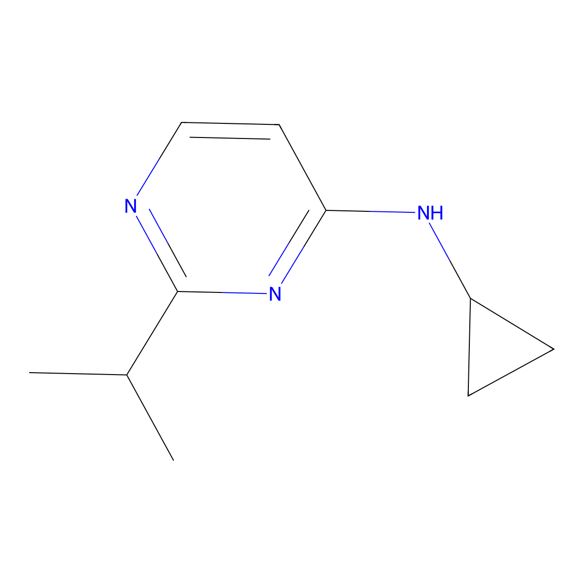 N-cyclopropyl-2-(propan-2-yl)pyrimidin-4-amine molecular structure, CAS 1866433-77-3