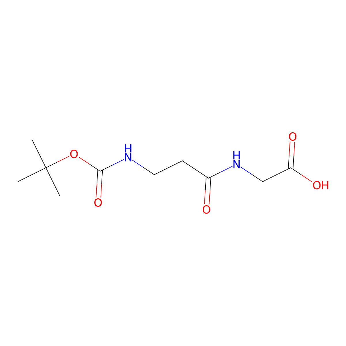 2-(3-{[(Tert-butoxy)carbonyl]amino}propanamido)acetic acid molecular structure, CAS 186644-63-3