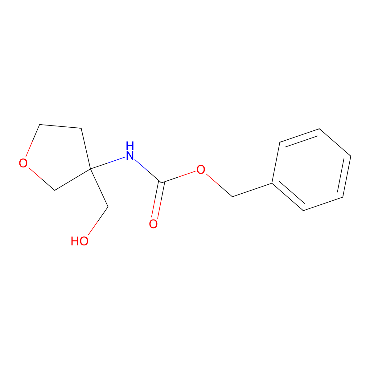 benzyl N-[3-(hydroxymethyl)oxolan-3-yl]carbamate molecular structure, CAS 1866440-30-3