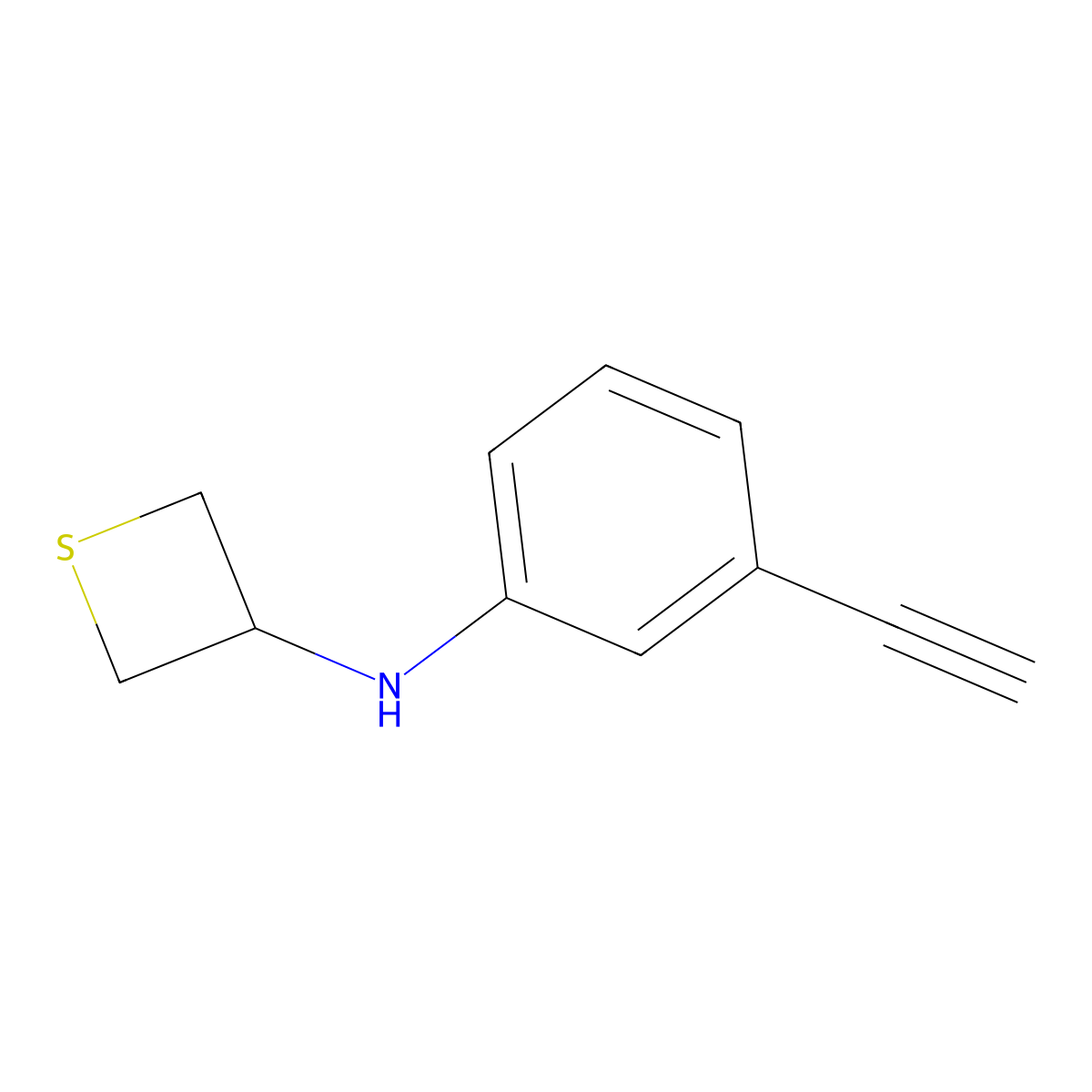N-(3-Ethynylphenyl)thietan-3-amine molecular structure, CAS 1866443-51-7