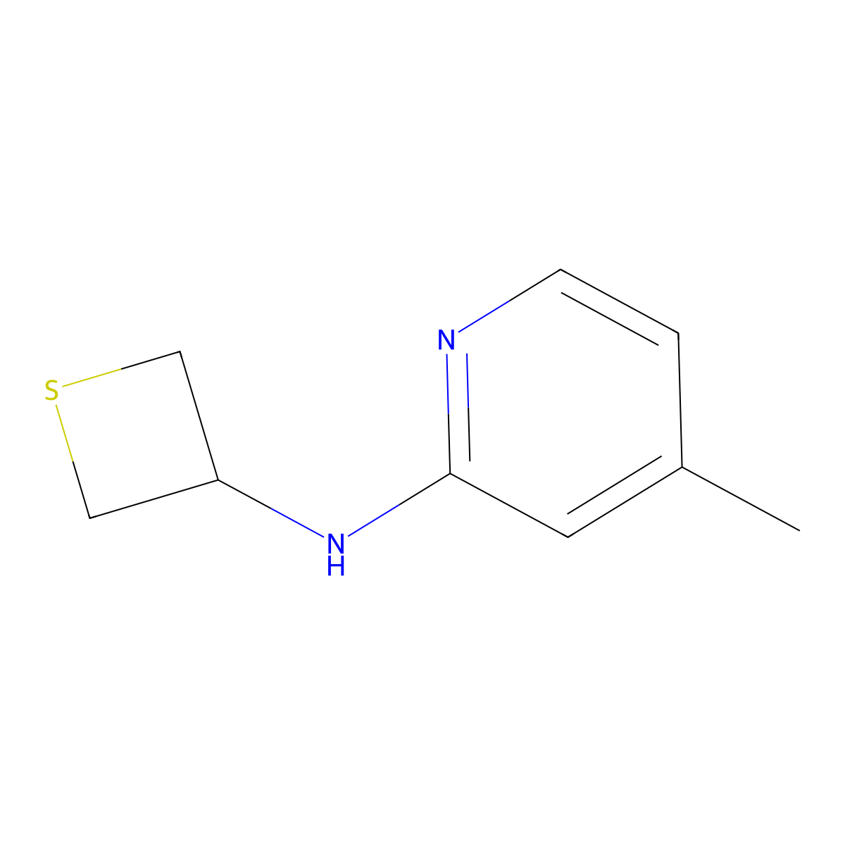 4-Methyl-N-(thietan-3-yl)pyridin-2-amine molecular structure, CAS 1866468-81-6