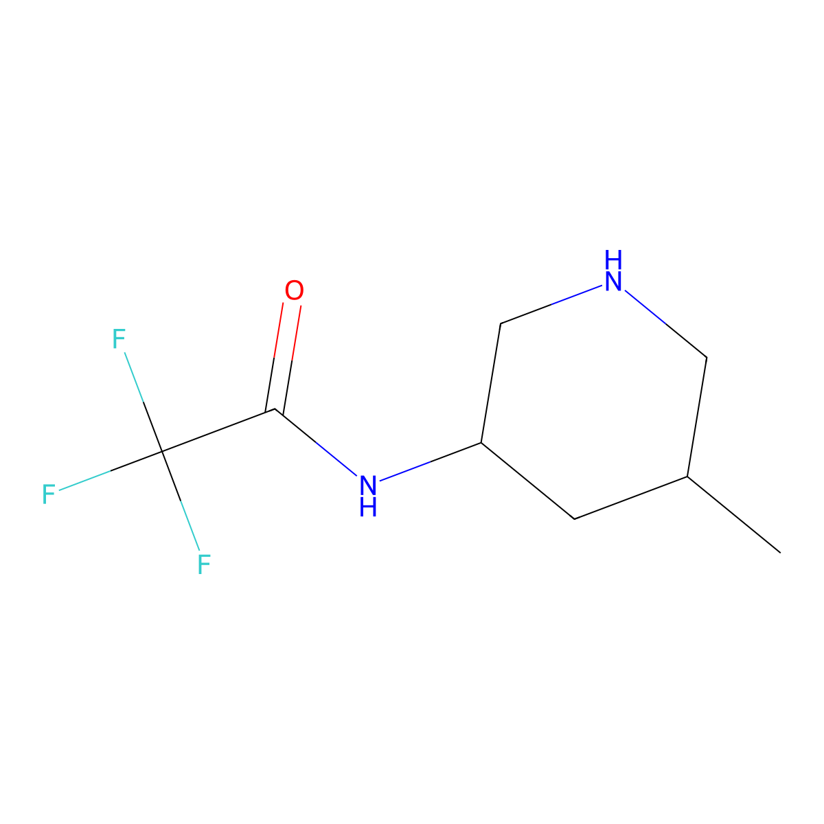 2,2,2-trifluoro-N-(5-methylpiperidin-3-yl)acetamide molecular structure, CAS 1866482-48-5