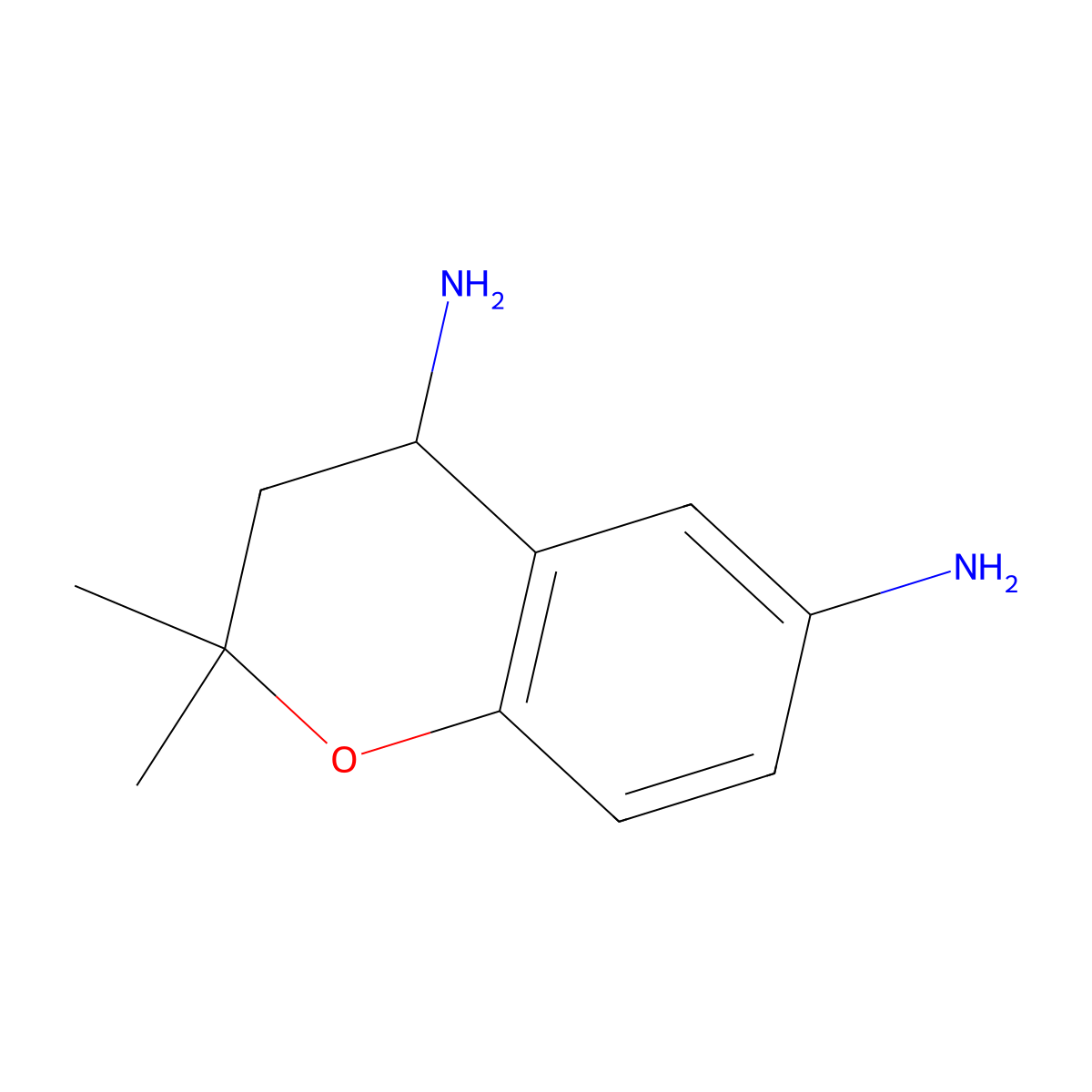 2,2-dimethyl-3,4-dihydro-2H-1-benzopyran-4,6-diamine molecular structure, CAS 1866485-70-2