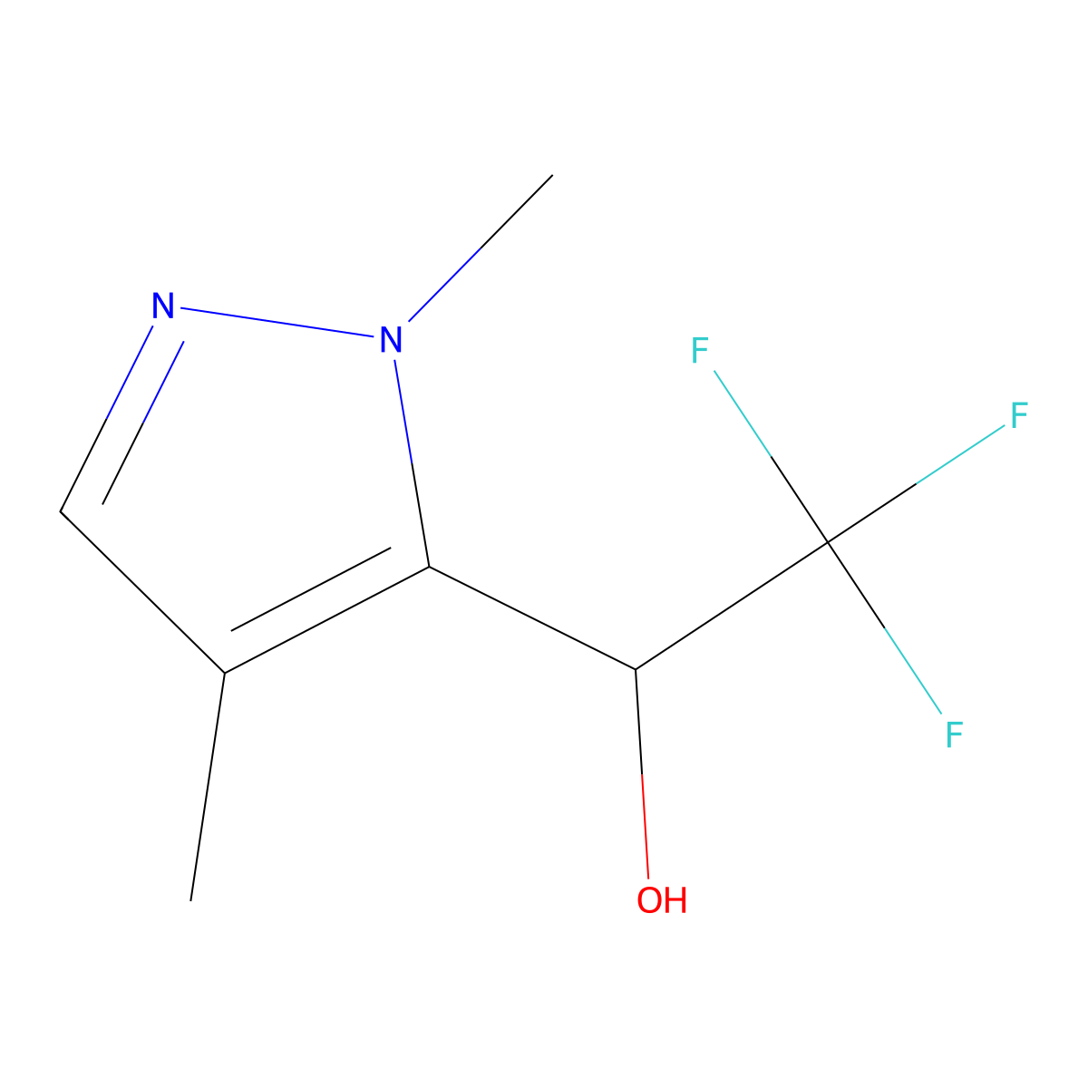 1-(1,4-Dimethyl-1h-pyrazol-5-yl)-2,2,2-trifluoroethan-1-ol molecular structure, CAS 1866493-48-2
