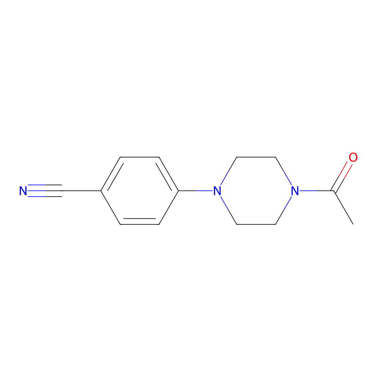 4-(4-Acetyl-1-piperazinyl)benzonitrile molecular structure, CAS 186650-90-8