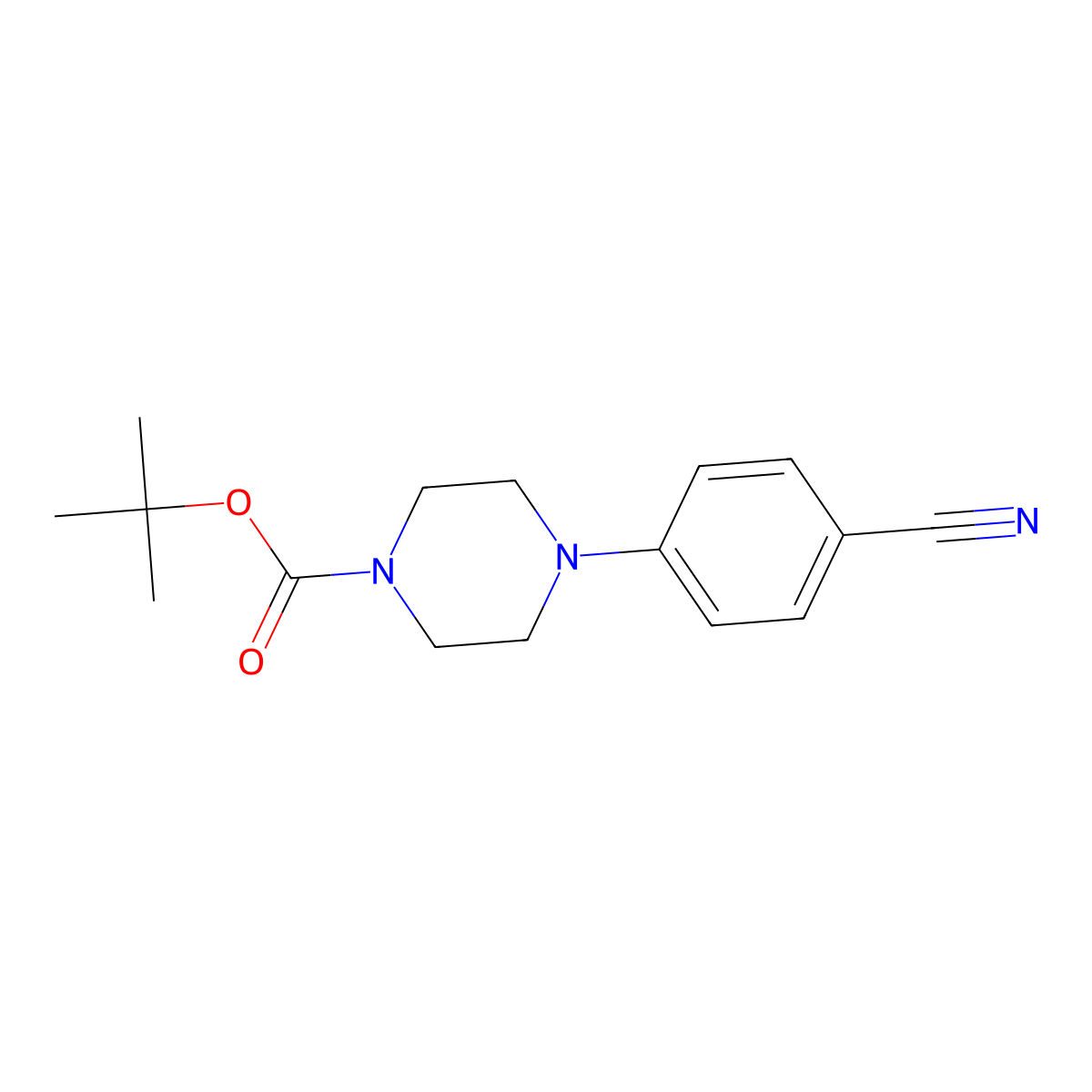 Tert-butyl 4-(4-cyanophenyl)piperazine-1-carboxylate molecular structure, CAS 186650-98-6