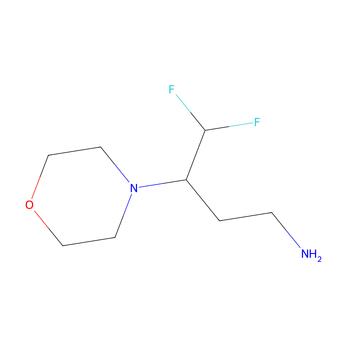 4,4-Difluoro-3-(morpholin-4-yl)butan-1-amine molecular structure, CAS 1866507-83-6