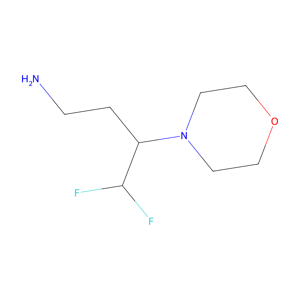 4,4-Difluoro-3-(morpholin-4-yl)butan-1-amine molecular structure, CAS 1866507-83-6