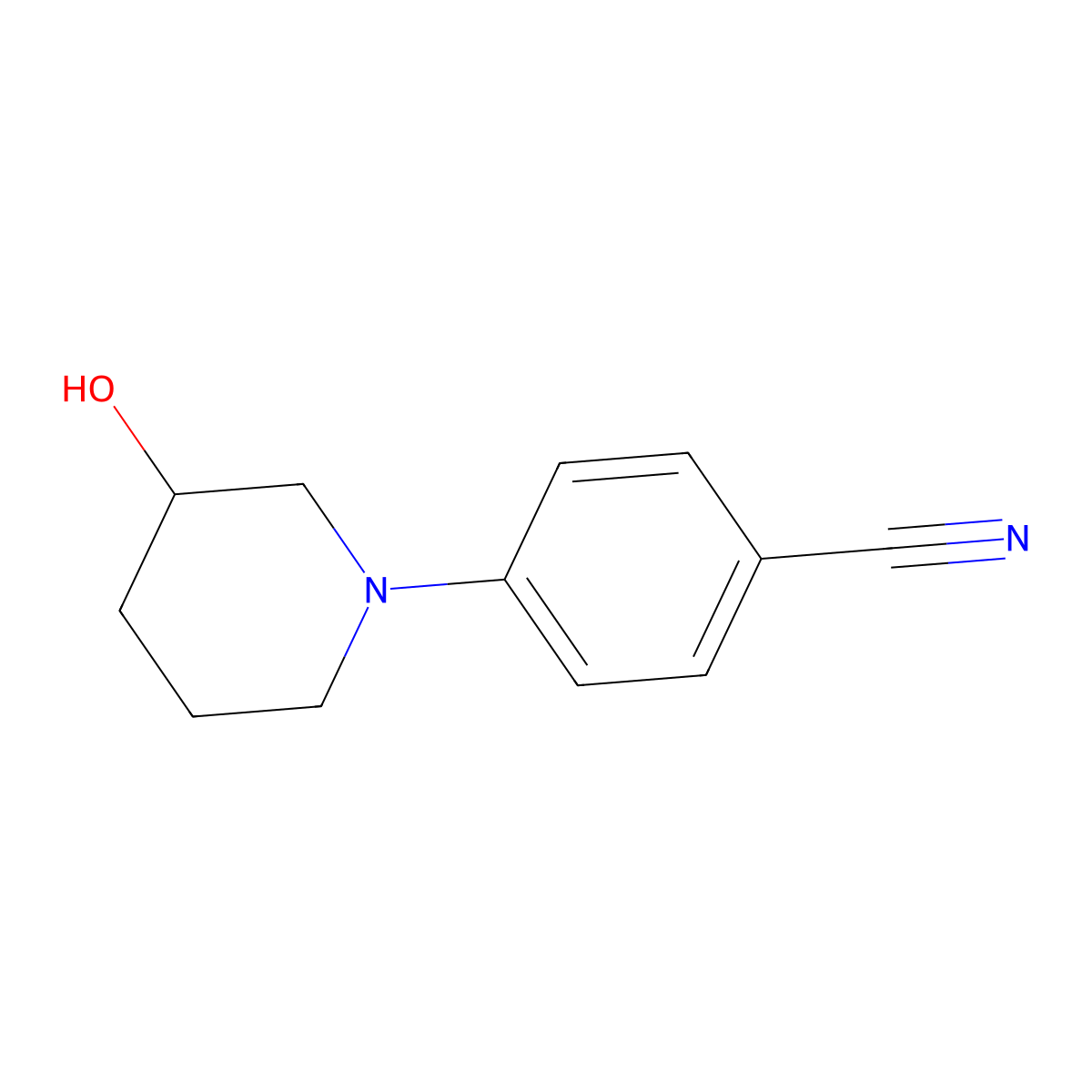 4-(3-Hydroxypiperidin-1-yl)benzonitrile molecular structure, CAS 186651-01-4